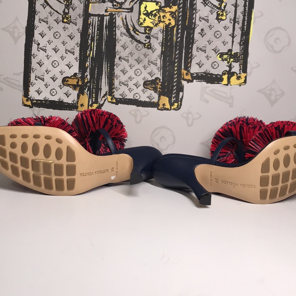 New Authentic Bottega Veneta 24S Lamb Leather Raffia Slides - Picture 5 of 12
